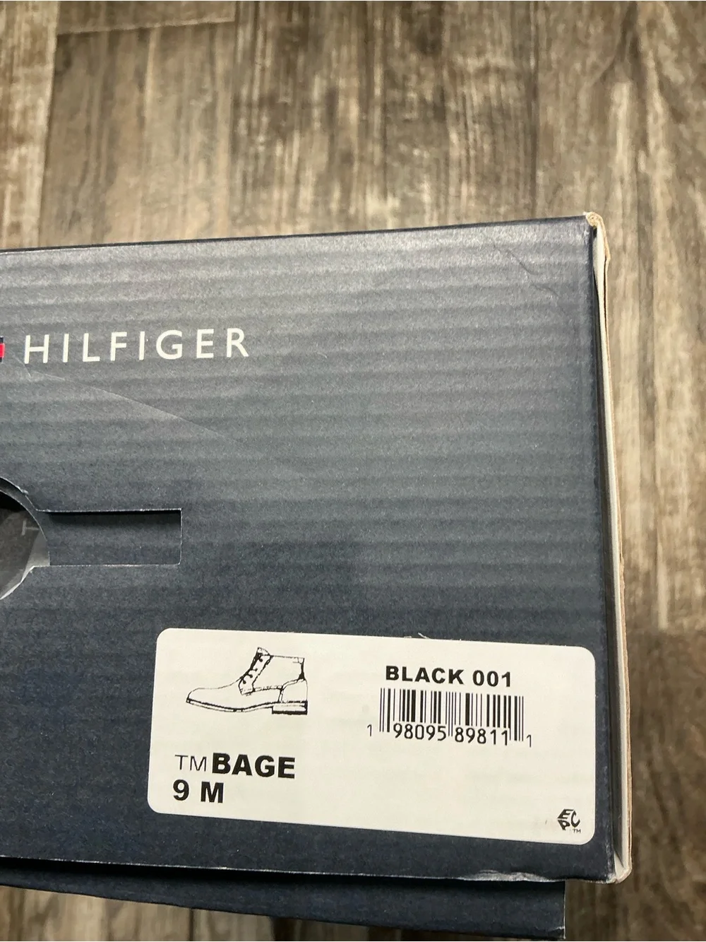 Tommy Hilfiger Black Chukka Boot with Brown Sole Trim Size 9